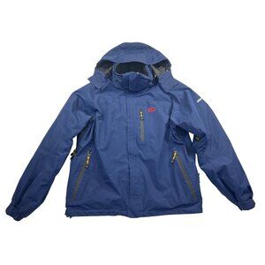 Marker Gore-Tex Blue Hooded Waterproof Snowboarding Jacket Men's S Hooded